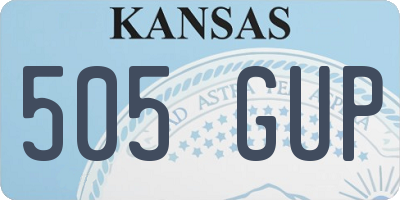 KS license plate 505GUP