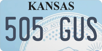 KS license plate 505GUS