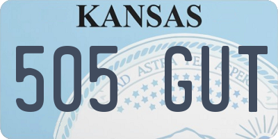 KS license plate 505GUT