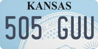 KS license plate 505GUU