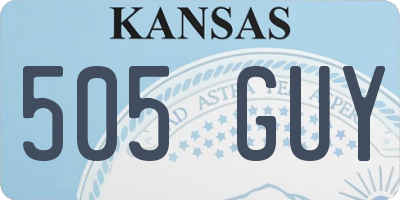 KS license plate 505GUY