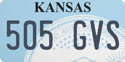 KS license plate 505GVS