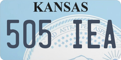KS license plate 505IEA