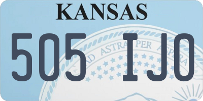 KS license plate 505IJO