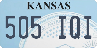 KS license plate 505IQI