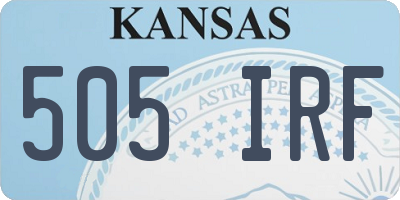 KS license plate 505IRF