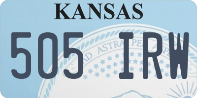KS license plate 505IRW
