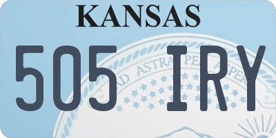 KS license plate 505IRY