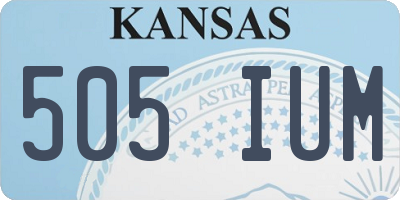 KS license plate 505IUM