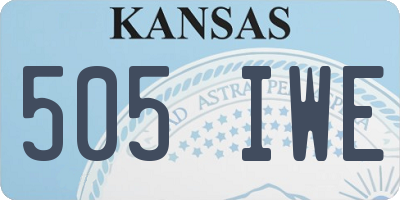 KS license plate 505IWE