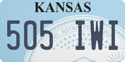 KS license plate 505IWI