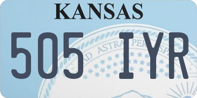 KS license plate 505IYR