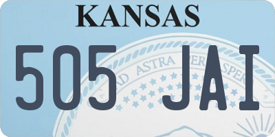 KS license plate 505JAI