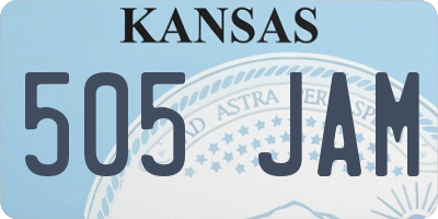 KS license plate 505JAM