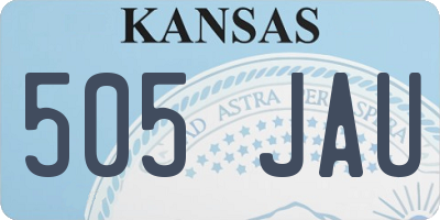 KS license plate 505JAU