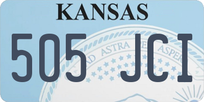 KS license plate 505JCI