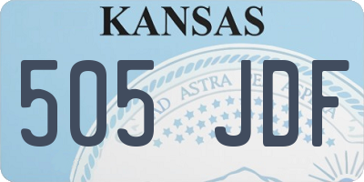 KS license plate 505JDF