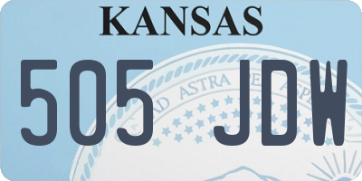KS license plate 505JDW