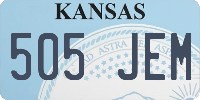 KS license plate 505JEM