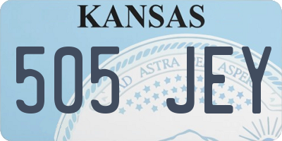 KS license plate 505JEY