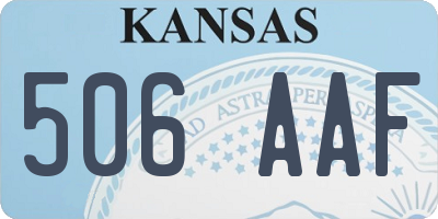 KS license plate 506AAF