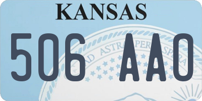 KS license plate 506AAO