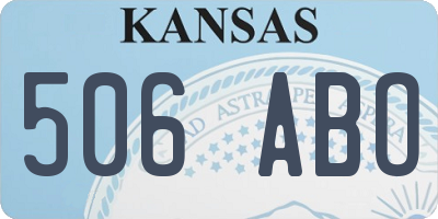 KS license plate 506ABO