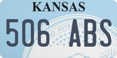 KS license plate 506ABS