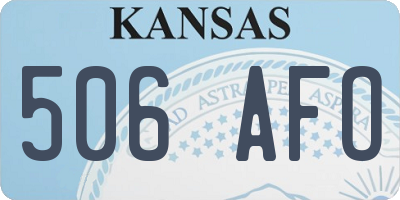 KS license plate 506AFO