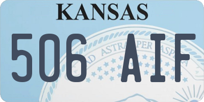KS license plate 506AIF