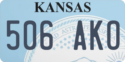 KS license plate 506AKO