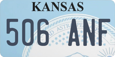 KS license plate 506ANF