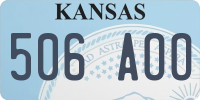 KS license plate 506AOO
