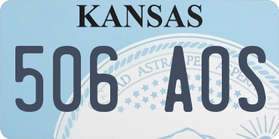 KS license plate 506AOS