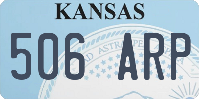 KS license plate 506ARP