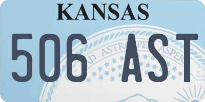 KS license plate 506AST