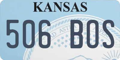 KS license plate 506BOS