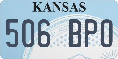 KS license plate 506BPO