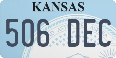 KS license plate 506DEC