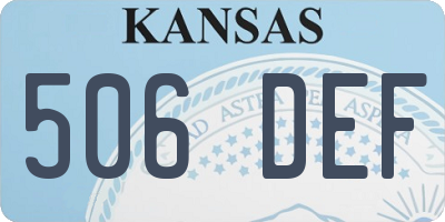 KS license plate 506DEF