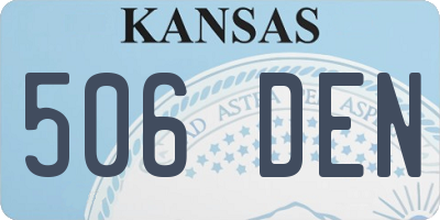 KS license plate 506DEN
