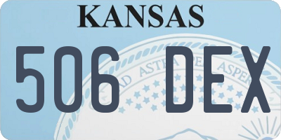 KS license plate 506DEX