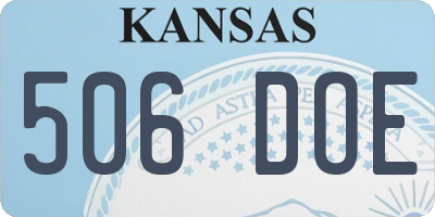 KS license plate 506DOE