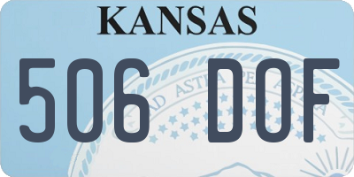 KS license plate 506DOF
