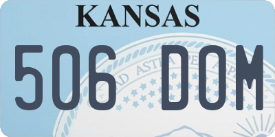 KS license plate 506DOM