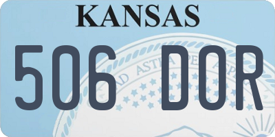 KS license plate 506DOR