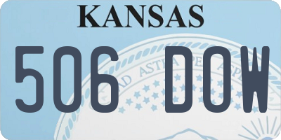 KS license plate 506DOW