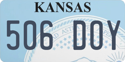 KS license plate 506DOY