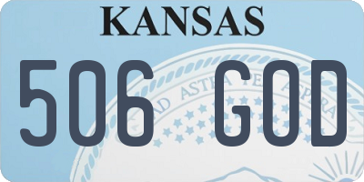 KS license plate 506GOD