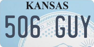KS license plate 506GUY